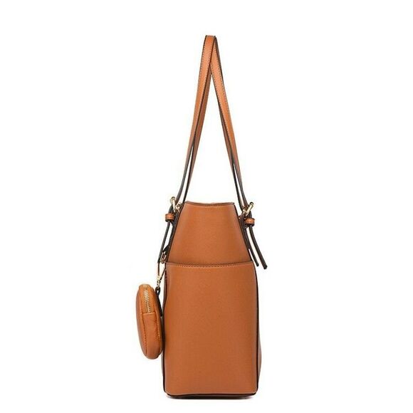 Brown Handbags for Women Fashion Tote Bags Shoulder Bag Satchel Purse Set 3 - Picture 3 of 7